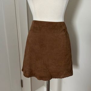 Mango leather brown skirt, size 4